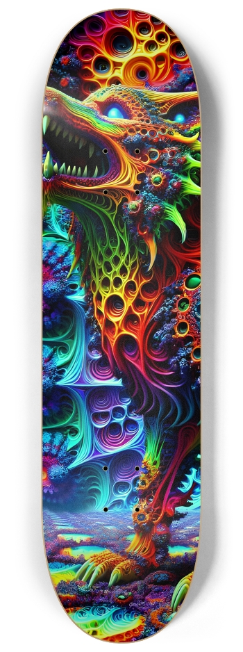 Psychedelic Fractal Wolf #1 #1 8-1/4 Skateboard Deck