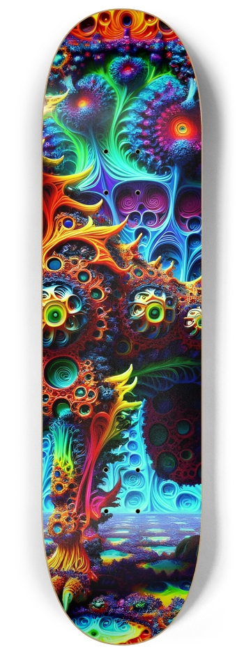 Psychedelic Fractal Wolf #1 #2 8-1/4 Skateboard Deck