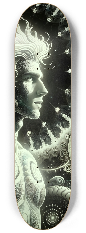 B&W Fractal Man #23 #3 8-1/4 Skateboard Deck