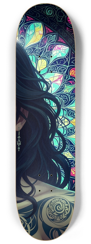 Fractal Tattooed Man with Stained-Glass #1 #3 8-1/4 Skateboard Deck