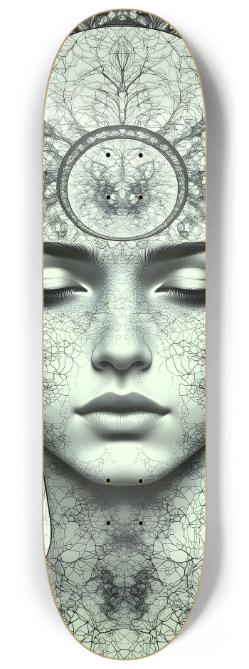 B&W Fractal Man #21 #2 8-1/4 Skateboard Deck
