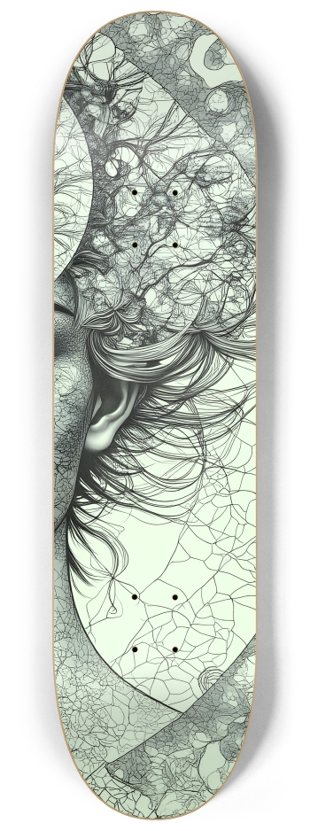 B&W Fractal Man #21 #3 8-1/4 Skateboard Deck