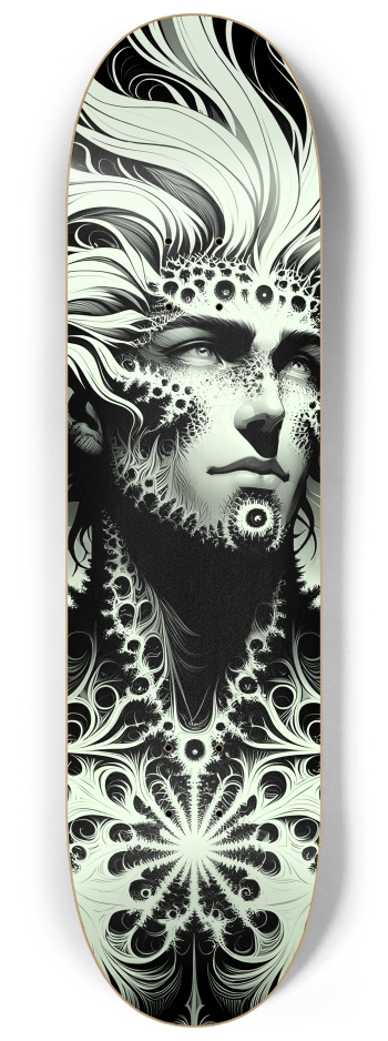 B&W Fractal Man #17 #2 8-1/4 Skateboard Deck