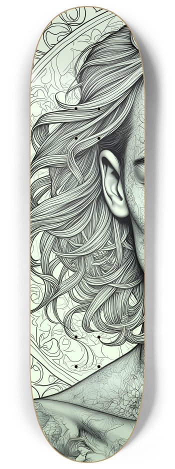 B&W Fractal Man #32 #1 8-1/4 Skateboard Deck