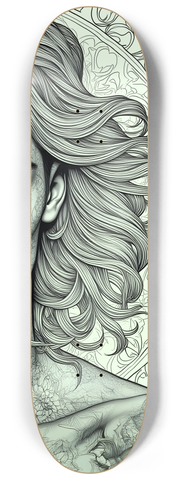 B&W Fractal Man #32 #3 8-1/4 Skateboard Deck