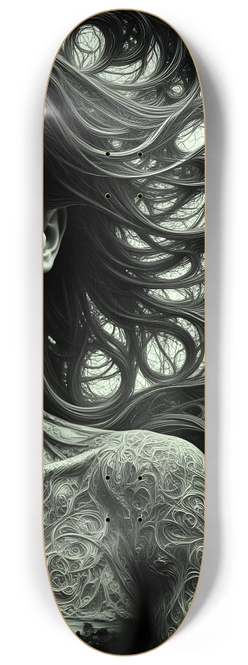 B&W Fractal Man #31 #3 8-1/4 Skateboard Deck