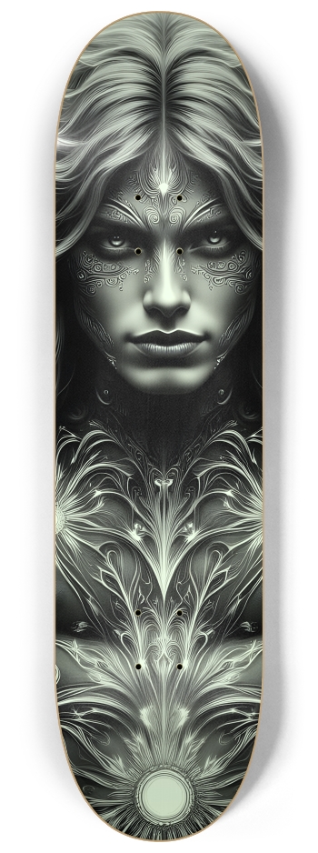 B&W Fractal Man #26 #2 8-1/4 Skateboard Deck