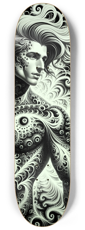 B&W Fractal Man #18 #2 8-1/4 Skateboard Deck