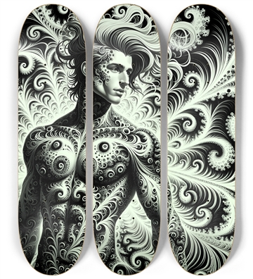B&W Fractal Man #18