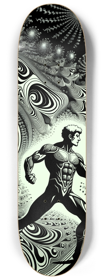 B&W Fractal Man #15 #1 8-1/4 Skateboard Deck
