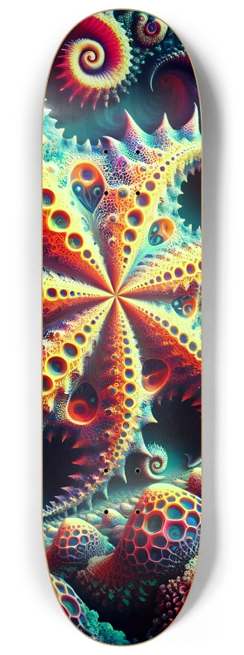 Psychedelic Fractal Starfish #1 #2 8-1/4 Skateboard Deck