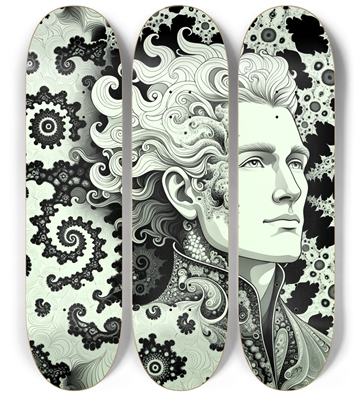 B&W Fractal Man #36