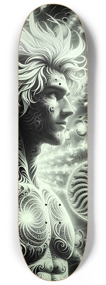 B&W Fractal Man #13 #3 8-1/4 Skateboard Deck