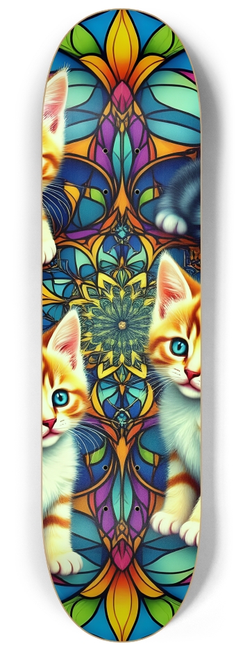 Kittens On Stained-Glass Kaleidoscope #1 #2