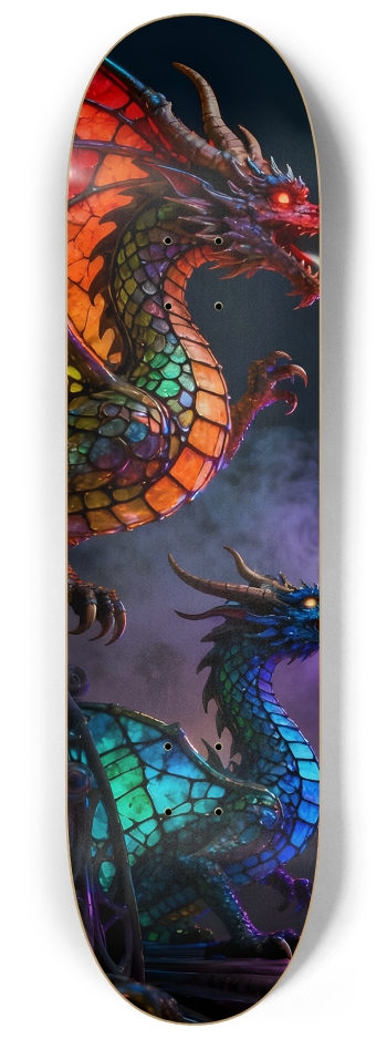 Stained-Glass Dragons at Blues Concert #1 #1 8-1/4 Skateboard Deck