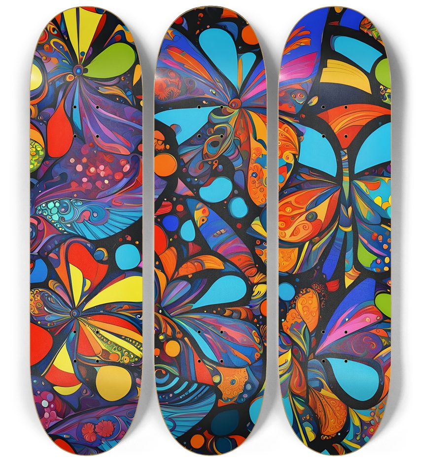 Neo Pop Art Butterfly #10 3 Deck Wall Series