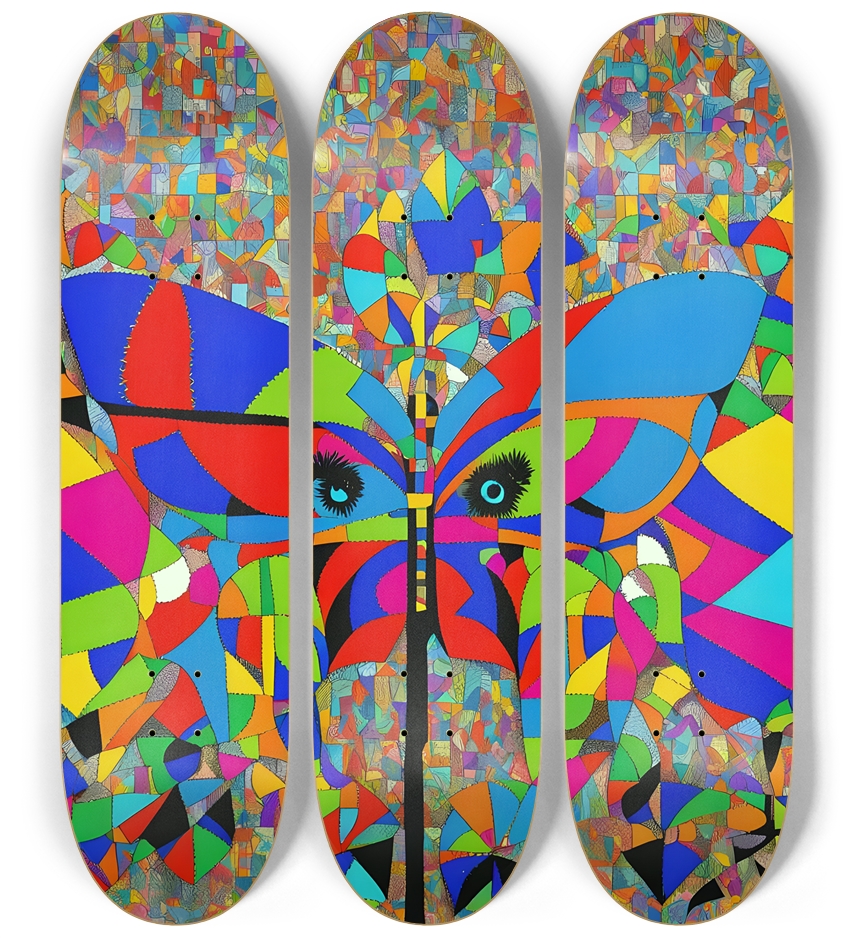 Neo-Pop Art Stained Glass Dragon Fly #1 3 Deck Wall Series