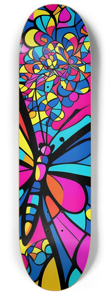 Neo Pop Art Butterfly #14 #2 8-1/4 Skateboard Deck