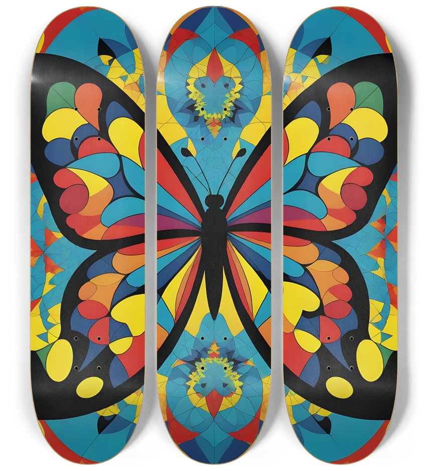 Neo Pop Art Butterfly #17 3 Deck Wall Series