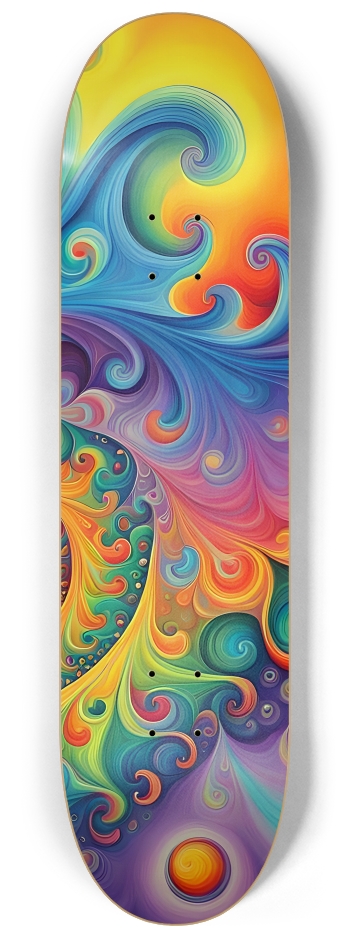Airbrush Fractal #25 #3 8-1/4 Skateboard Deck