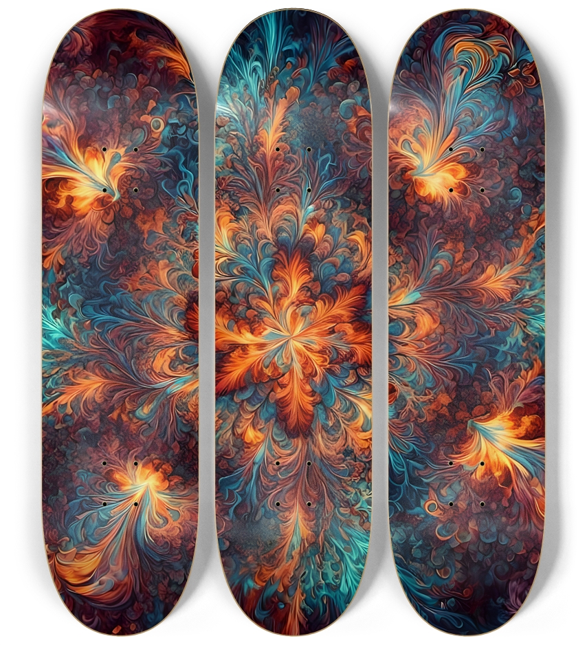 Airbrush Fractal #2 3 Deck Wall Series