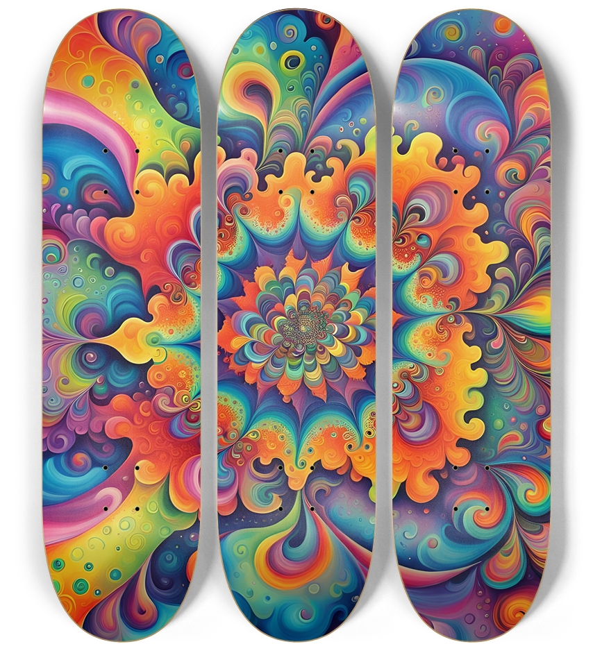Airbrush Fractal #14 3 Deck Wall Series