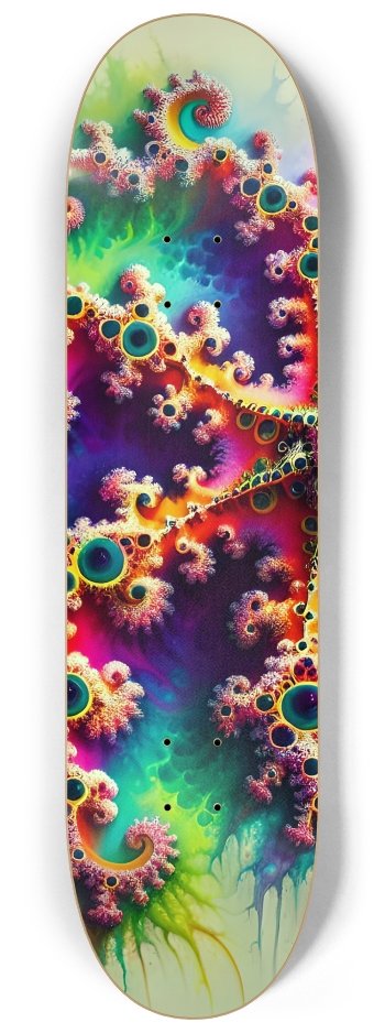 Airbrush Fractal #31 #2 8-1/4 Skateboard Deck