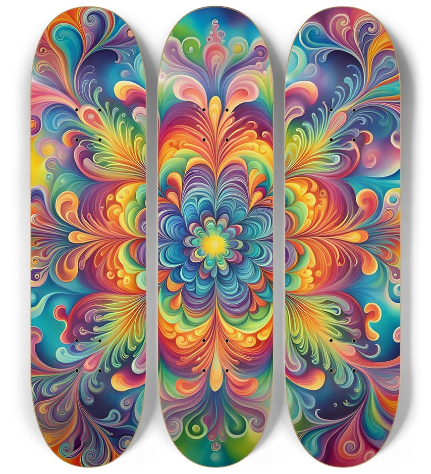 Airbrush Fractal #13 3 Deck Wall Series