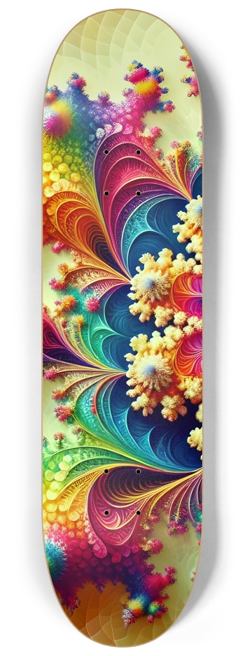 Airbrush Fractal #4 #1 8-1/4 Skateboard Deck