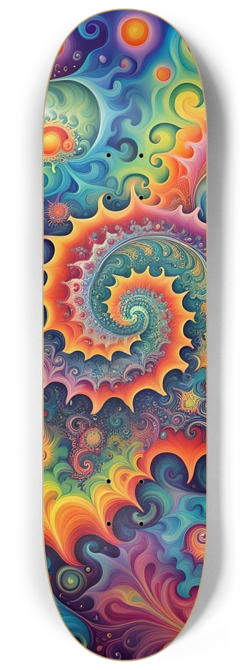 Airbrush Fractal #11 #2 8-1/4 Skateboard Deck