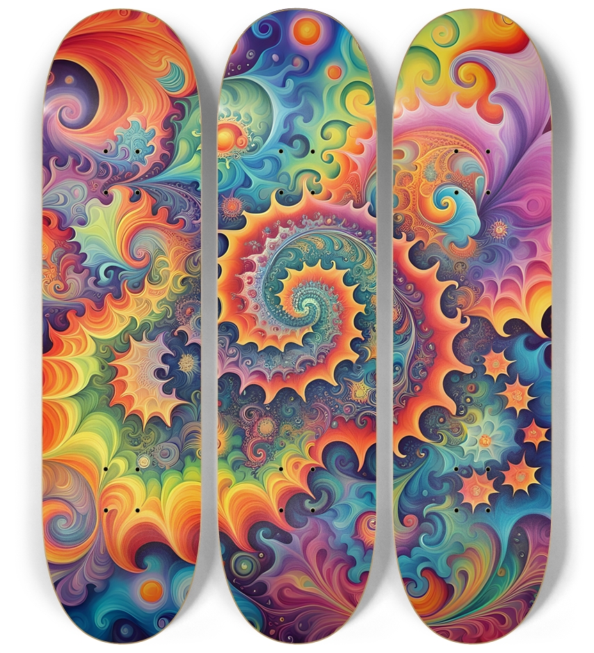 Airbrush Fractal #11 3 Deck Wall Series