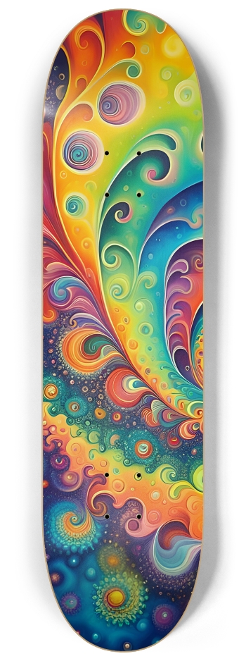 Airbrush Fractal #23 #2 8-1/4 Skateboard Deck