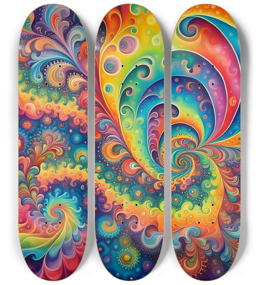 Airbrush Fractal #23 3 Deck Wall Series