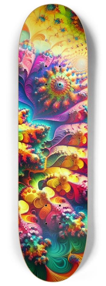 Airbrush Fractal #1 #3 8-1/4 Skateboard Deck