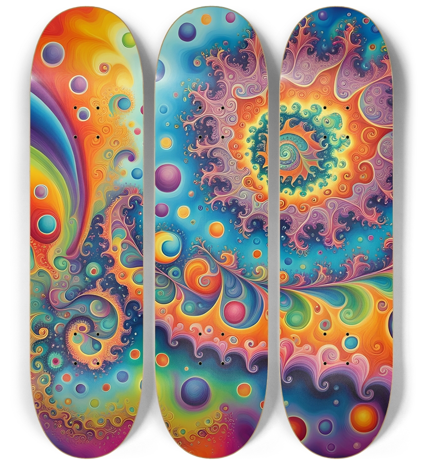 Airbrush Fractal #28 3 Deck Wall Series