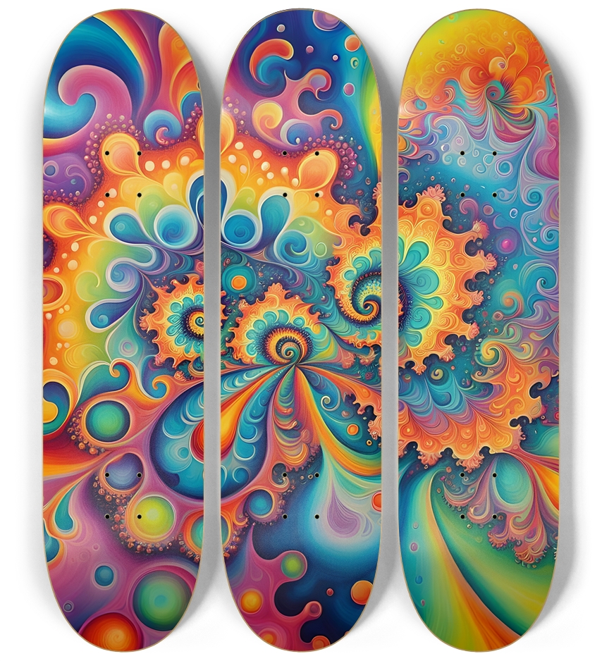 Airbrush Fractal #10 3 Deck Wall Series