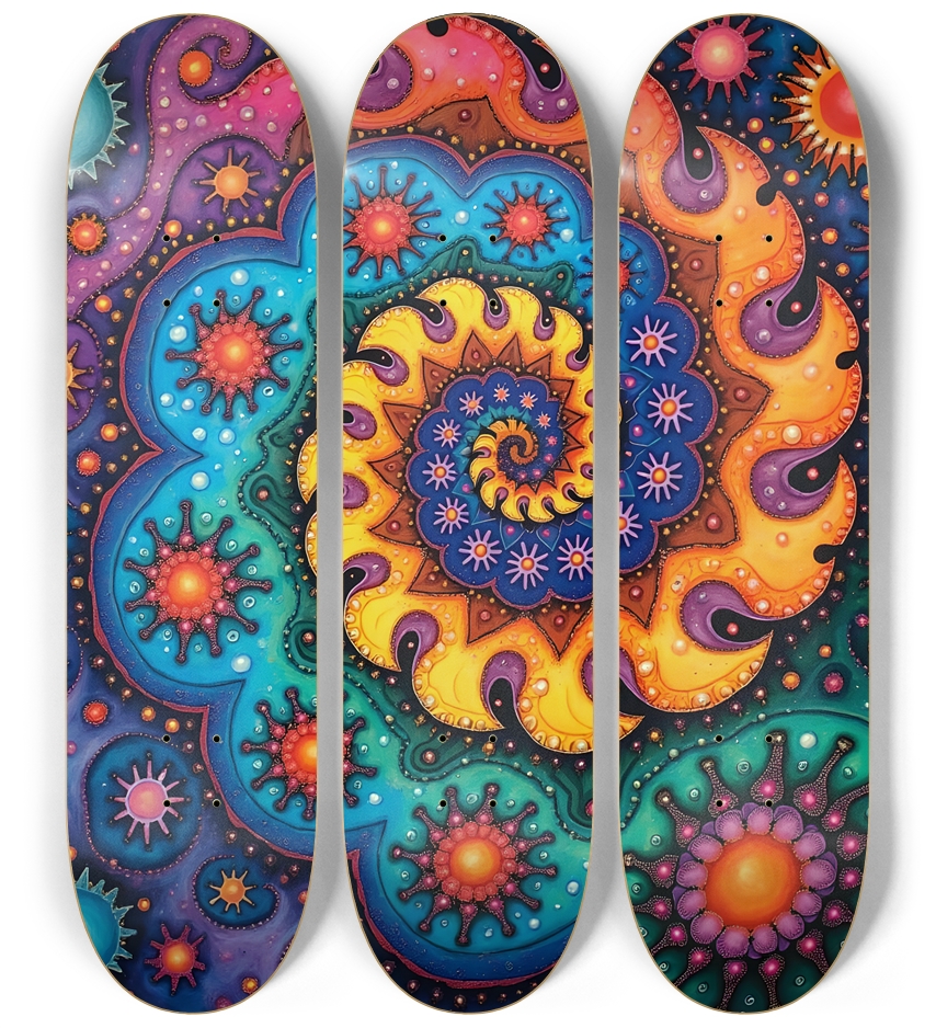 Airbrush Fractal #32 3 Deck Wall Series