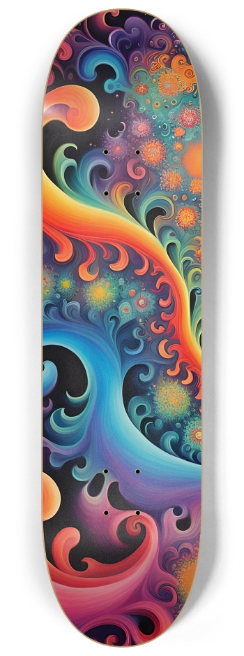 Airbrush Fractal #19 #1 8-1/4 Skateboard Deck