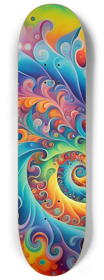 Airbrush Fractal #20 #2 8-1/4 Skateboard Deck