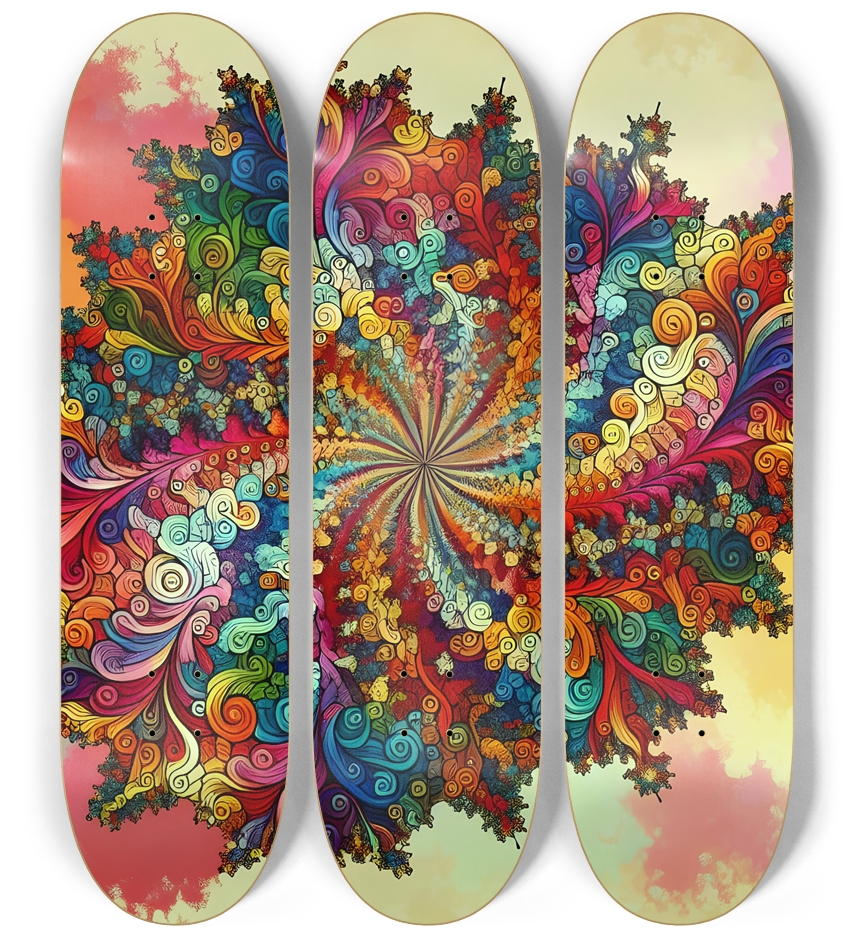 Airbrush Fractal #3 3 Deck Wall Series