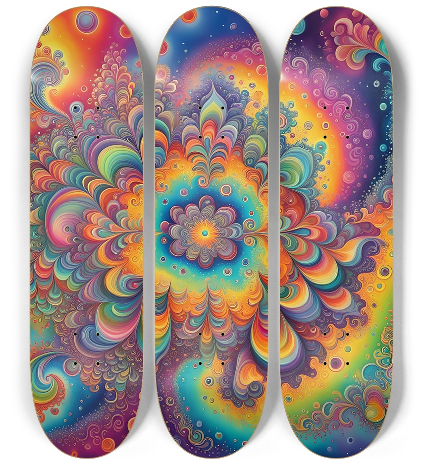 Airbrush Fractal #16 3 Deck Wall Series