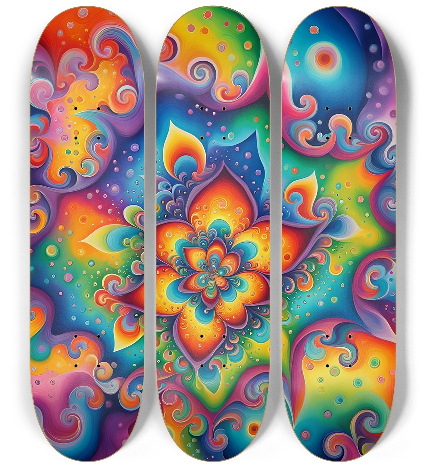 Airbrush Fractal #22 3 Deck Wall Series