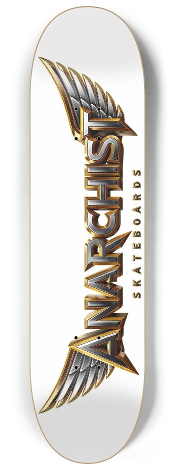 ANARCHIST LOGO WHITE 8-1/4 Skateboard Deck