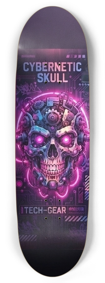 Cybernetic Skull Skateboard