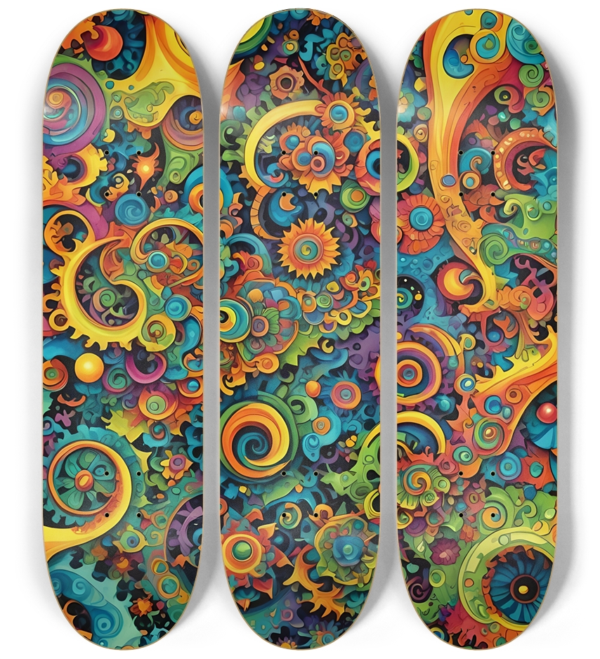 Airbrush Fractal #60 3 Deck Wall Series