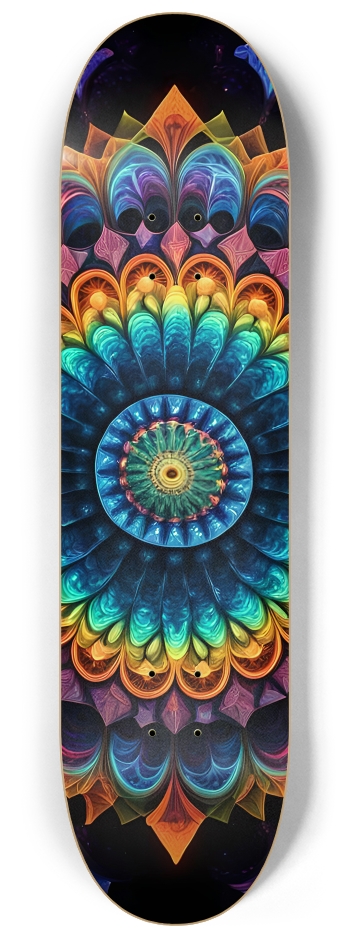 Airbrush Fractal #53 #2 8-1/4 Skateboard Deck