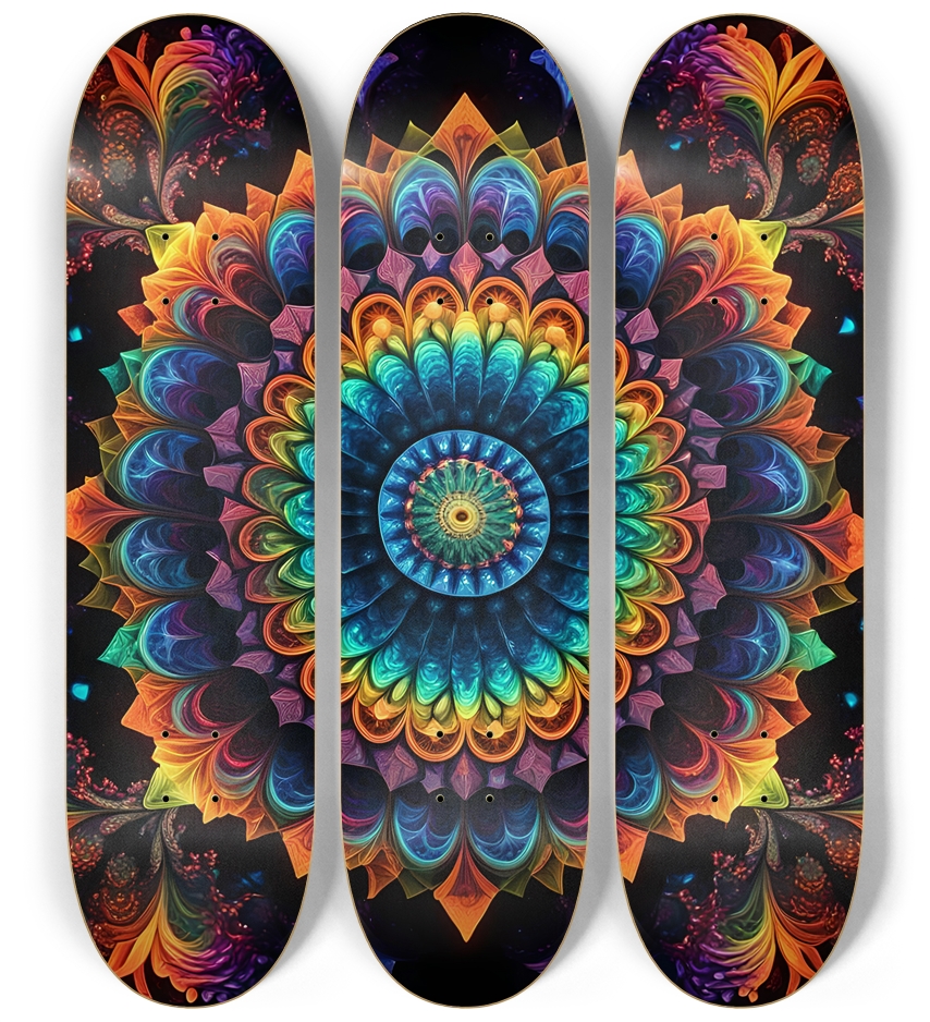 Airbrush Fractal #53 3 Deck Wall Series