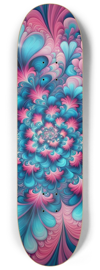 Airbrush Fractal #47 #2 8-1/4 Skateboard Deck
