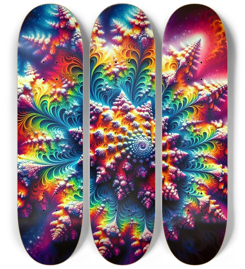 Airbrush Fractal #36 3 Deck Wall Series