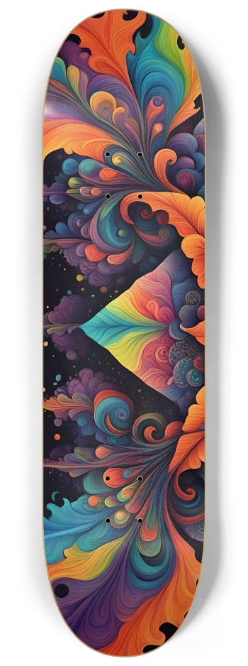Airbrush Fractal #34 #1 8-1/4 Skateboard Deck